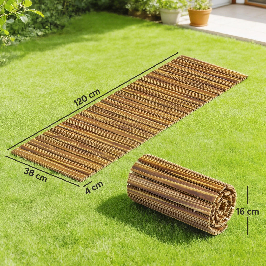 Passerella Giardino Legno Carbonizzato ¨C Xylo ¨C 120x38 cm Pieghevole Esterno
