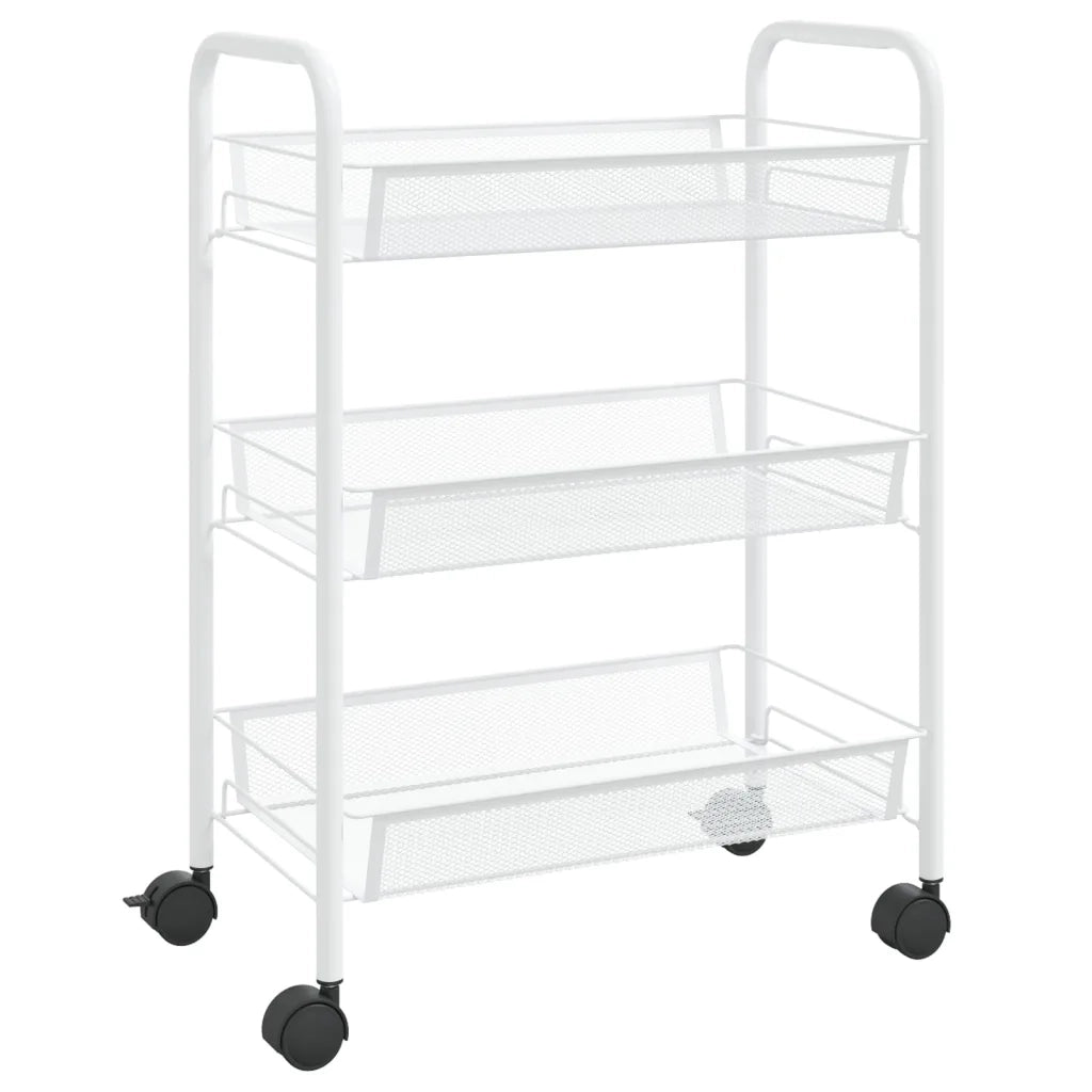 Carrello da Cucina con 3 Ripiani Bianco 46x26x64 cm in Ferro CFW5398917