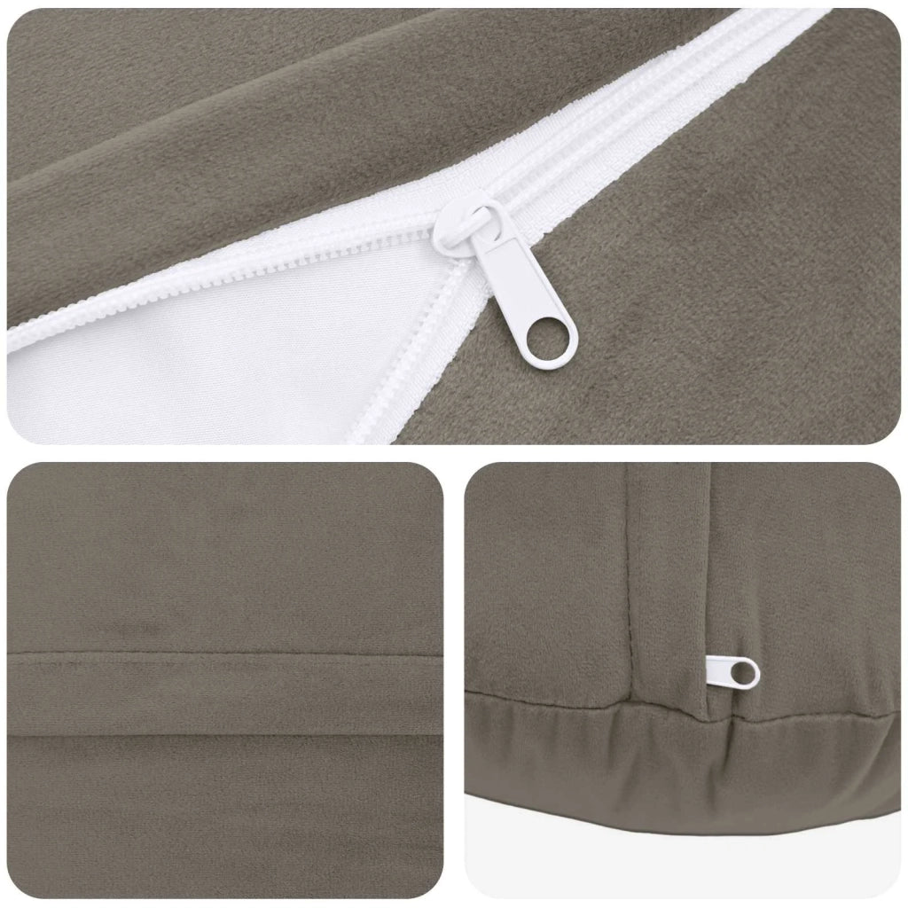 Cuscino con cuscino HEERLEN 2 pz Grigio Chiaro Velluto 928691