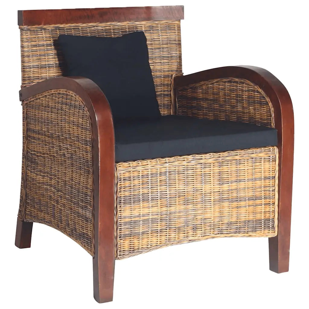 Poltrona | Sedia Relax in Rattan Intrecciato a Mano