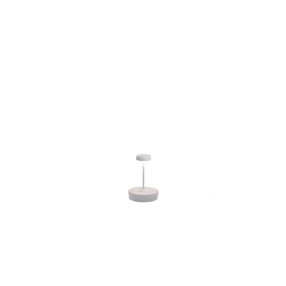 Zafferano Lampada a led da tavolo Swap mini pro Bianco ricaricabile e dimmerabile - 2200-2700-3000K 2W Alluminio IP65