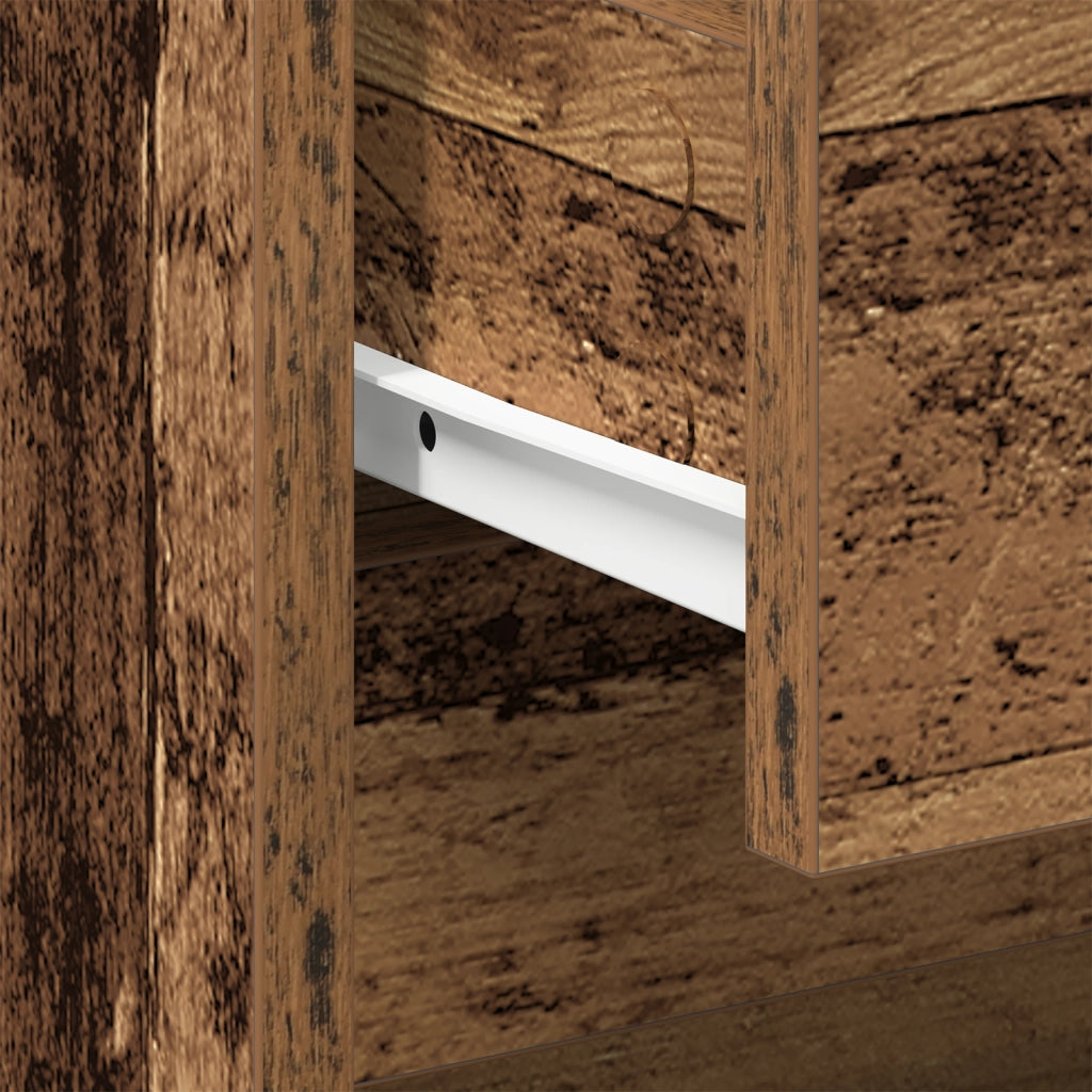 Mobiletto da notte Legno Invecchiato 45x34x44.5 cm Legno ingegnerizzato