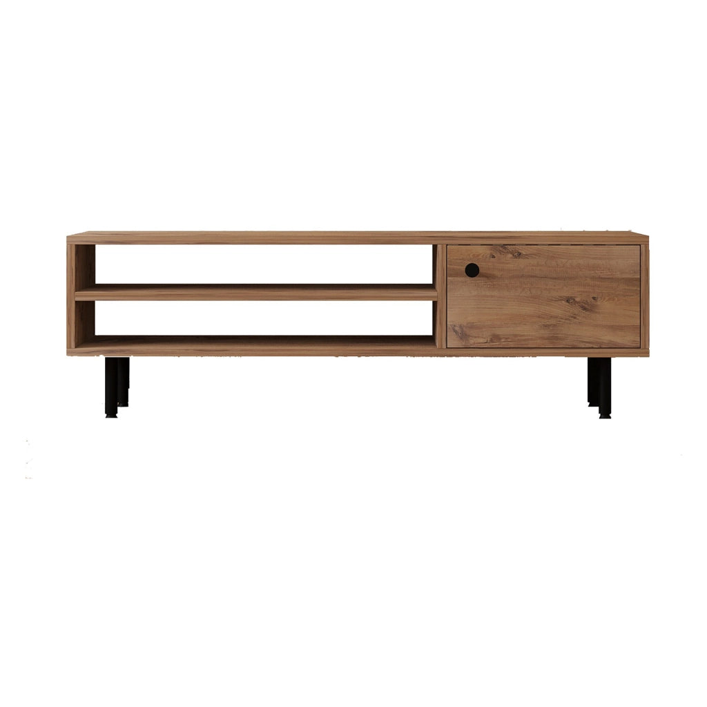 Metomaha, Mobile Porta tv un Ripiano, 120x30x38h cm Marrone Rovere