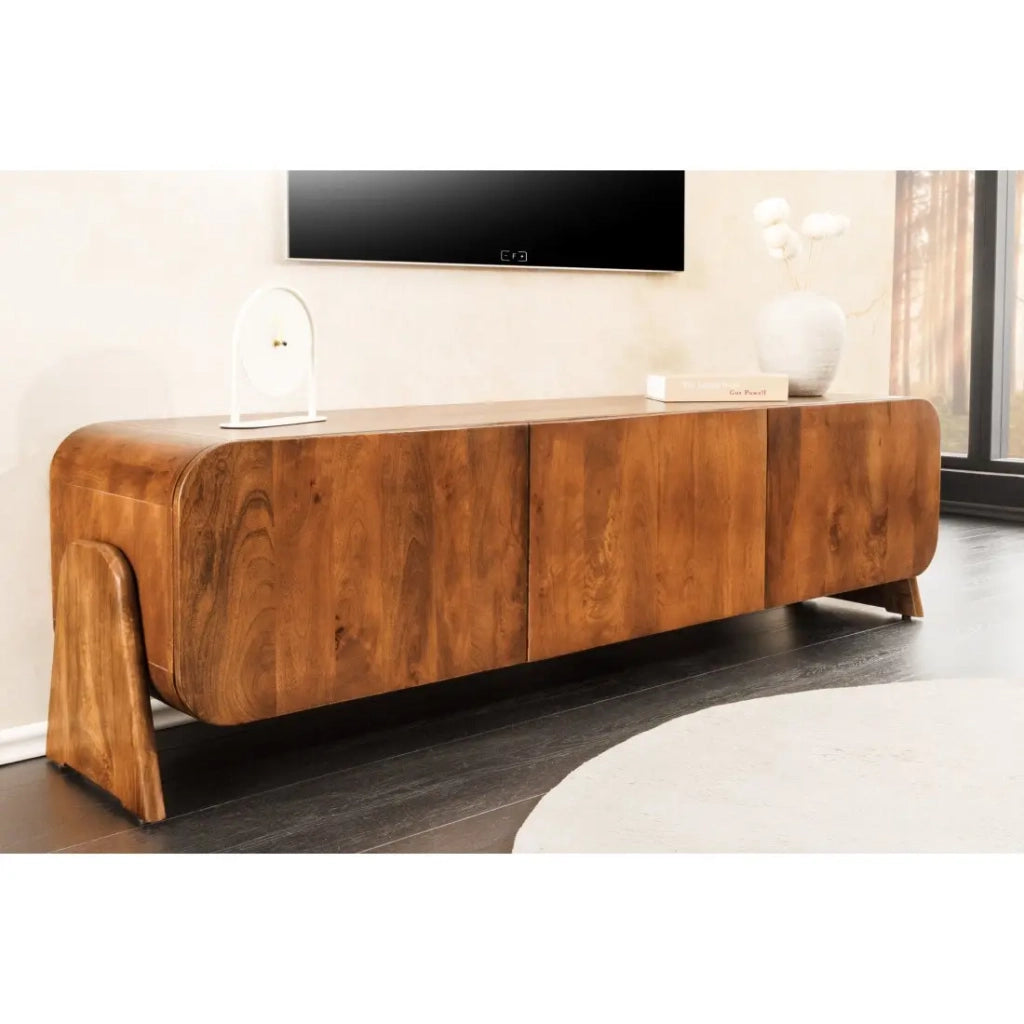 Mobile TV 160 cm legno massiccio marrone – Collezione NATURA