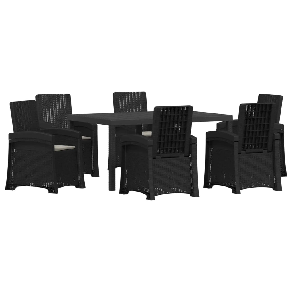 Set da Pranzo per Giardino 7 pz Antracite e Grigio chiaro PP 3430138