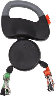 Cinturone per cani intercambiabile 3 metri per 2 cani - riflettente e resistente alle scuffie - nero