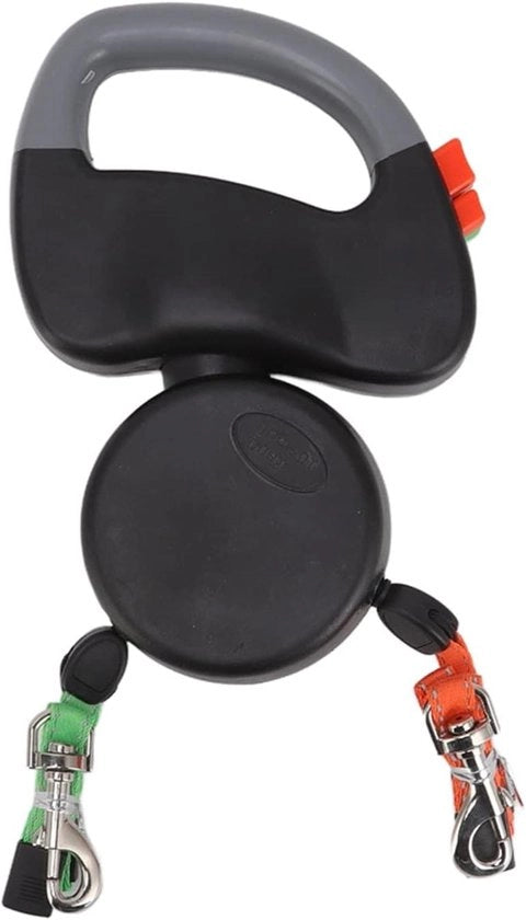 Cinturone per cani intercambiabile 3 metri per 2 cani - riflettente e resistente alle scuffie - nero