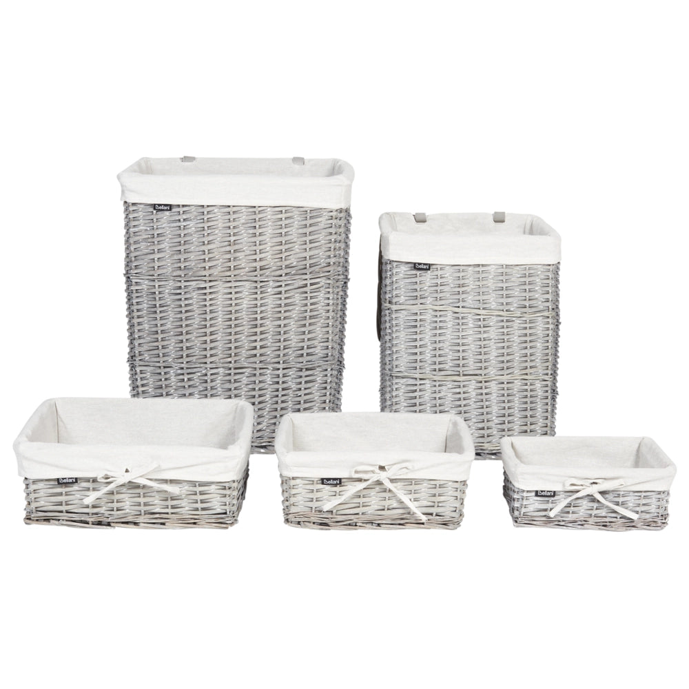 Cestino portaoggetti in bambù bianco con coperchio Cestino per biancheria Accessori pratici lavanderia bucato