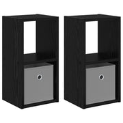 Set di 2 Comodini | Armadio da Notte | Mobiletto da notte con cassetto Rovere Nero 25,5 x 22 x 49,5 cm