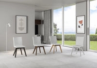 Sedia 52x52x87 cm Trudy gambe bianche in Similpelle Bianco