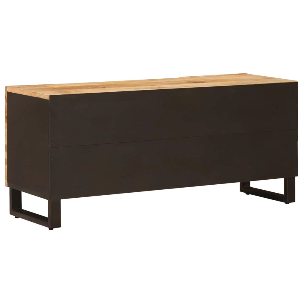 Mobile TV rettangolare moderno dimensioni interne 105 x 33 x 46 cm realizzato in legno massello di mango marrone 02_0057806