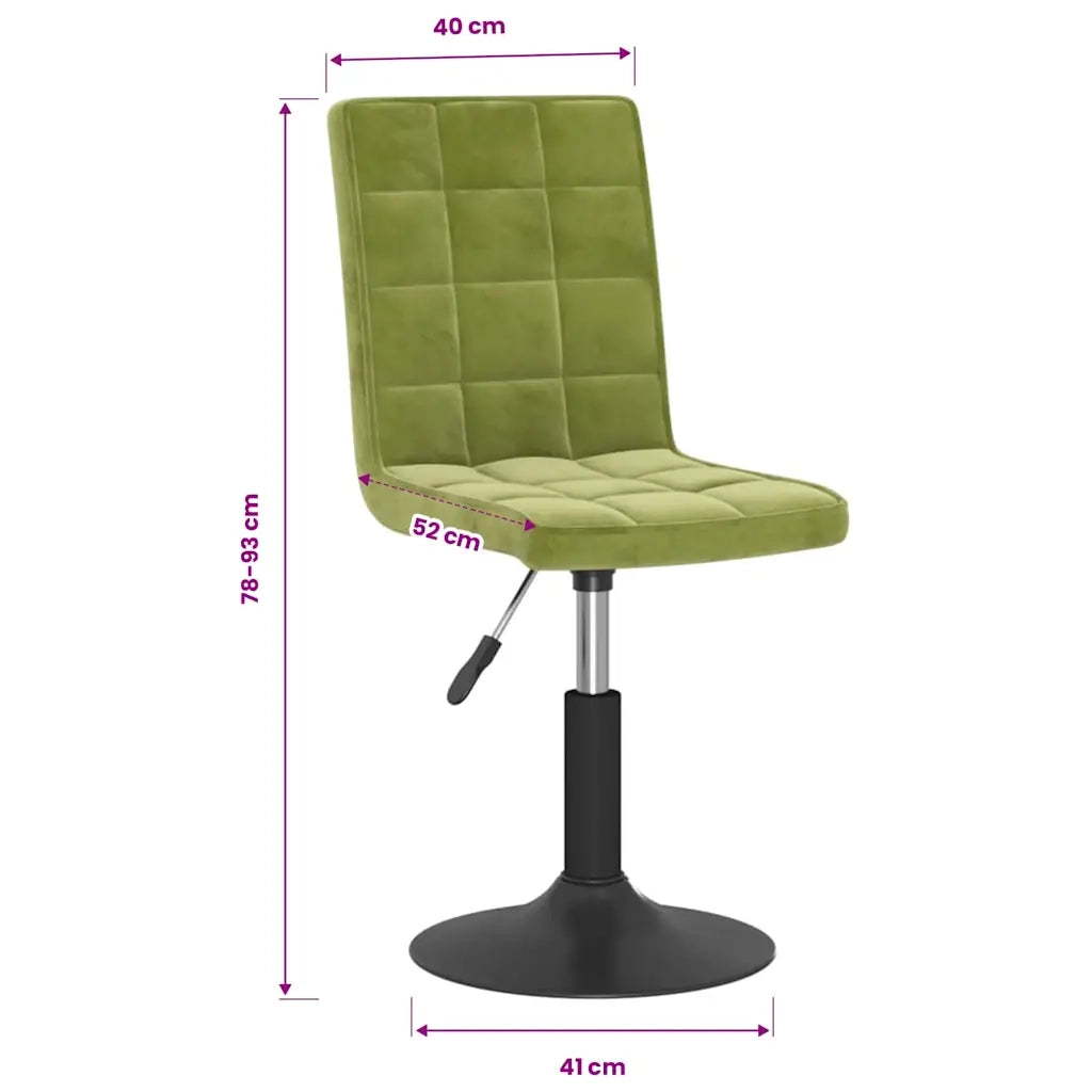 Sedie da Pranzo Girevoli 6 pz Verde Chiaro in Velluto 3089302