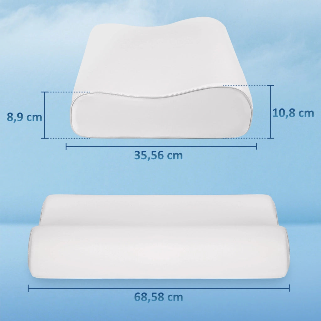 Cuscino Cervicale Ergonomico in Memory Foam ¨C zephmum ¨C Bianco