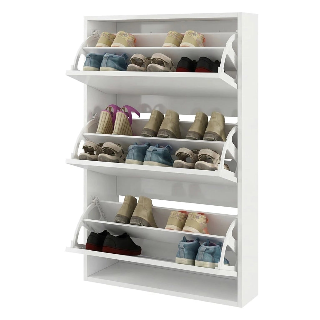 Mobile Portascarpe Irgoli, Scarpiera 6 Ripiani, 70x25x109h cm Bianco