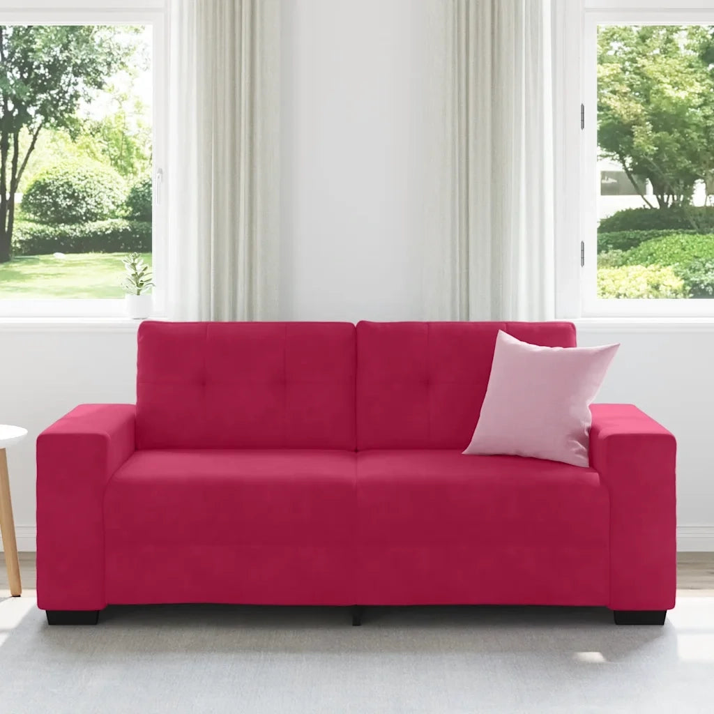 Divano Divanetto Rosso Vino 180x77x82 cm in Velluto 4105126