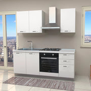 Cucina Taurus 195 cm Sinistra con Elettrodomestici Inclusi – Colore bianco