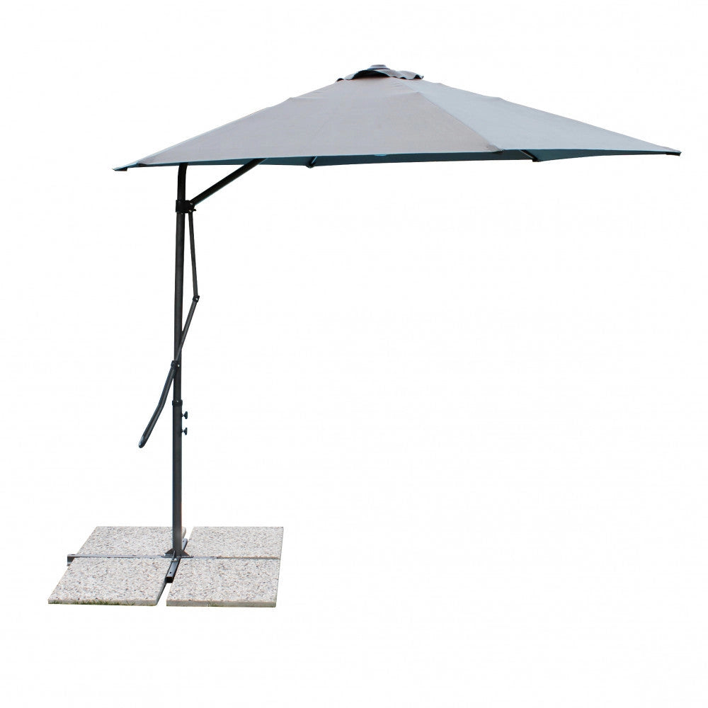 Ombrellone da Giardino Zenith Decentrato 2,5x2,5 m in Acciaio Grigio