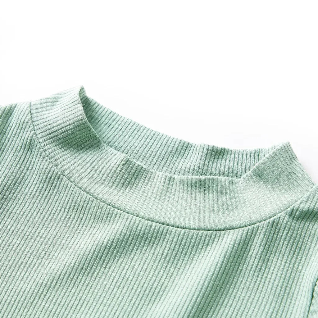 Maglietta da Bambina Maniche Lunghe a Lupetto Menta Scuro 128cod mxl 84060