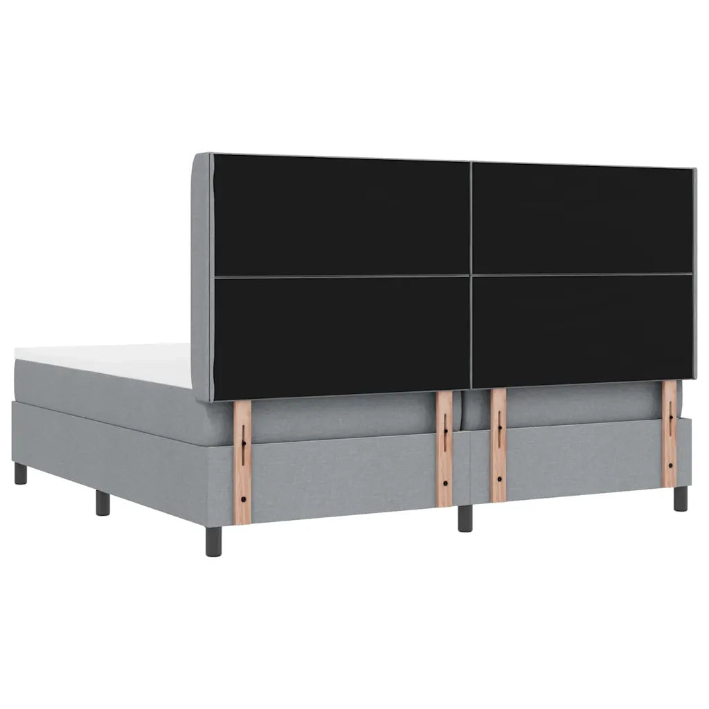 Letto a molle con materasso Grigio chiaro 200 x 200 cm Tessuto 3341728