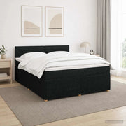 Letto box spring con materasso Nero 180 x 200 cm Tessuto 3452983