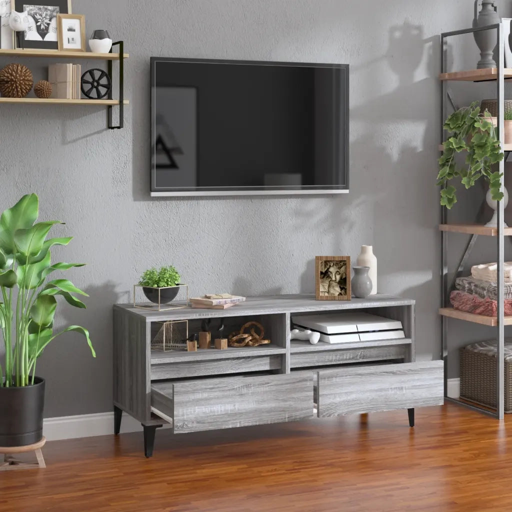 Mobile Porta TV-Mobile per TV-Credenza TV Grigio Sonoma 100x34,5x44,5cm Legno Multistrato 106043