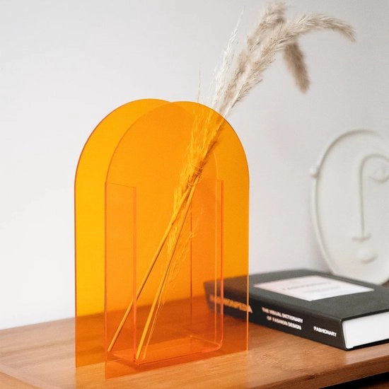 Vaso Acrilico Moderno design decorazione camerale, design estetico decorazione per la camera da letto, soggiorno e ufficio - Arancione al tramonto