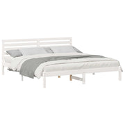 Letto matrimoniale | Letto per adulti | Struttura del letto Bianco 200 x 200 cm Pino massello