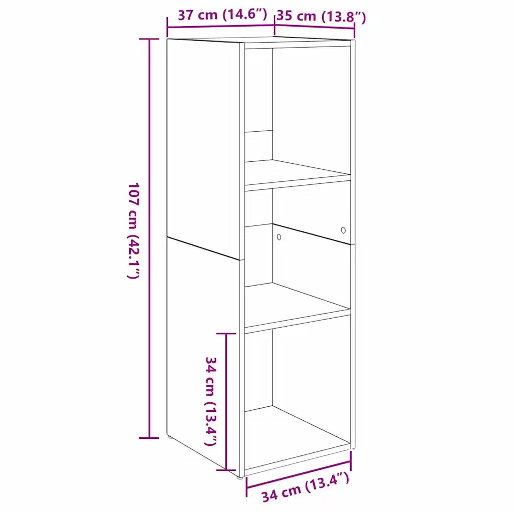 vidaXL Mobile TV 3 pcs Legno vecchio 37 x 35 x 107.5 cm