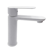 Miscelatore rubinetto oceania lavabo in ottone colore bianco opaco con piletta *** confezione 1