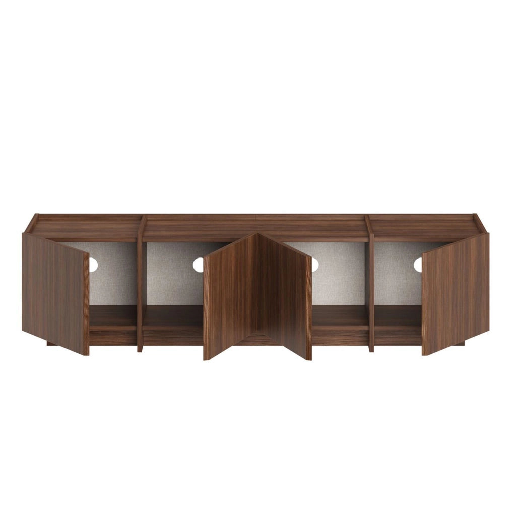 Nokarara, Mobile Porta tv Apertura a Ribalta, 180x35x46h cm Marrone Noce