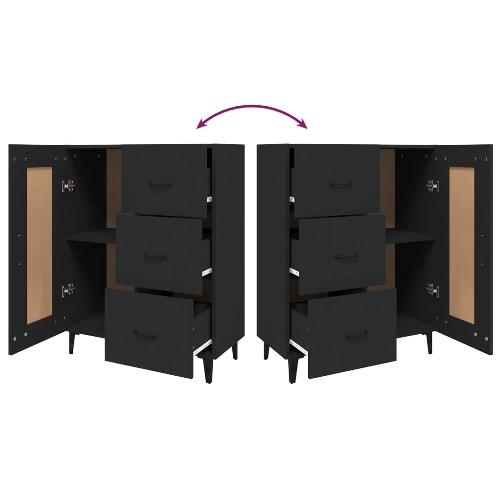 Buffet credenza cassettiera mobiletto mobile contenitore organizer per cucina soggiorno salotto 69,5 x 34 x 90 cm legno ingegnerizzato nero 02_0036042