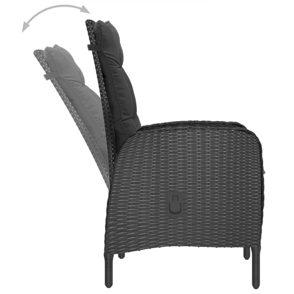Set da Pranzo da Giardino 7 pz Nero 3072126
