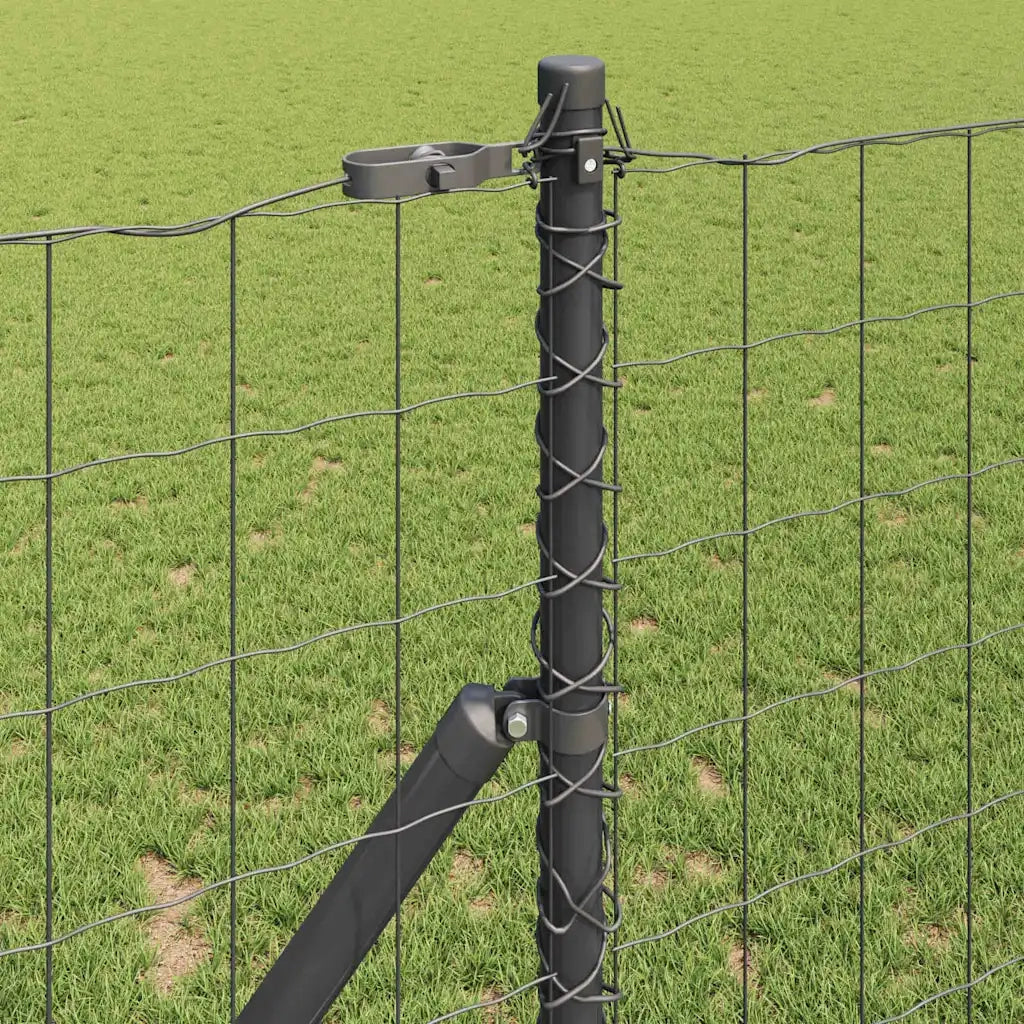 Recinzione da Giardino | Recinzione con Posto Grigio 1,2 x 25 m Acciaio e PVC