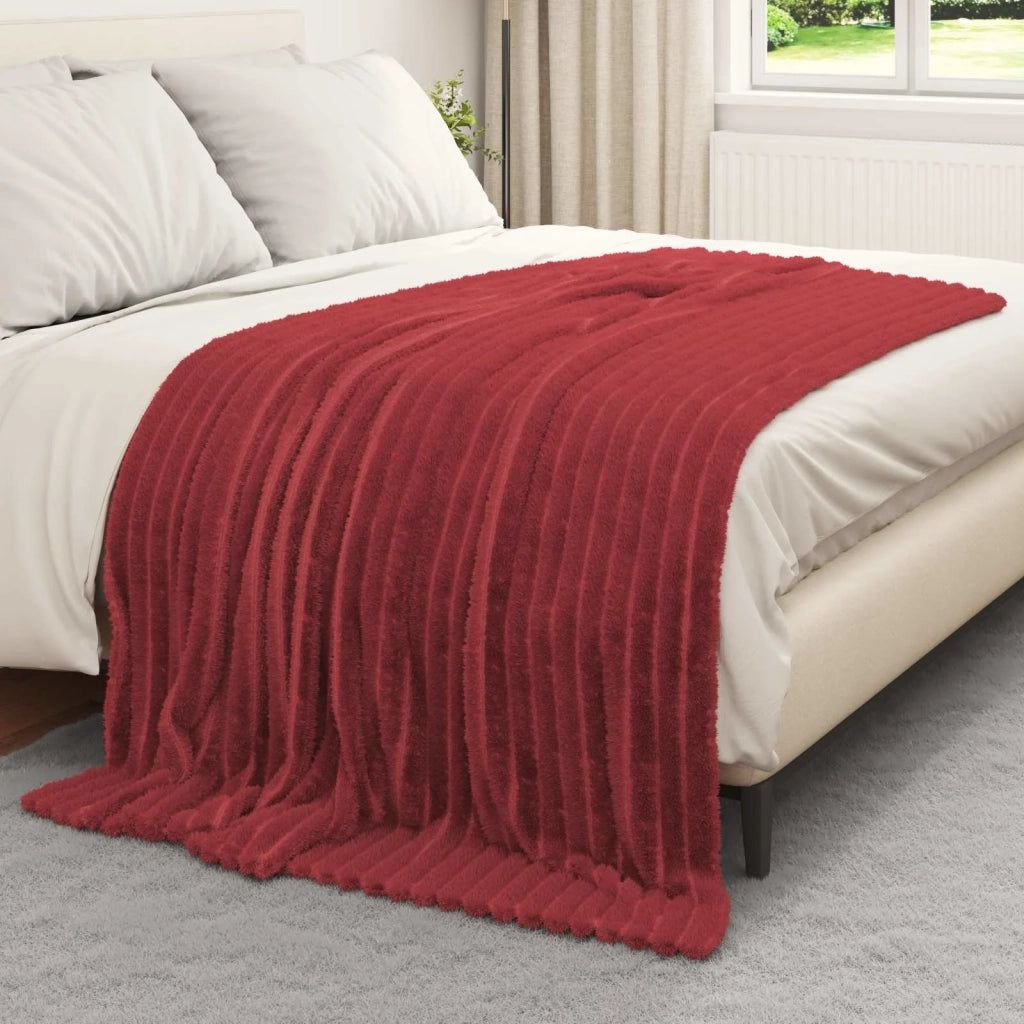 Coperte da Pile 6 pcs Rosso Bordeaux 200 x 150 cm Panno 42016894
