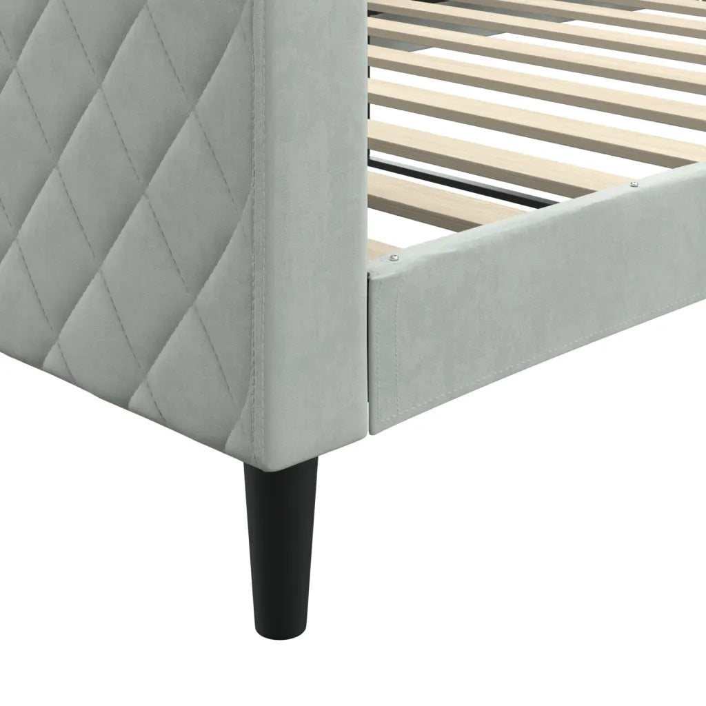 Letto da Giorno Grigio Chiaro 100x200 cm in Velluto