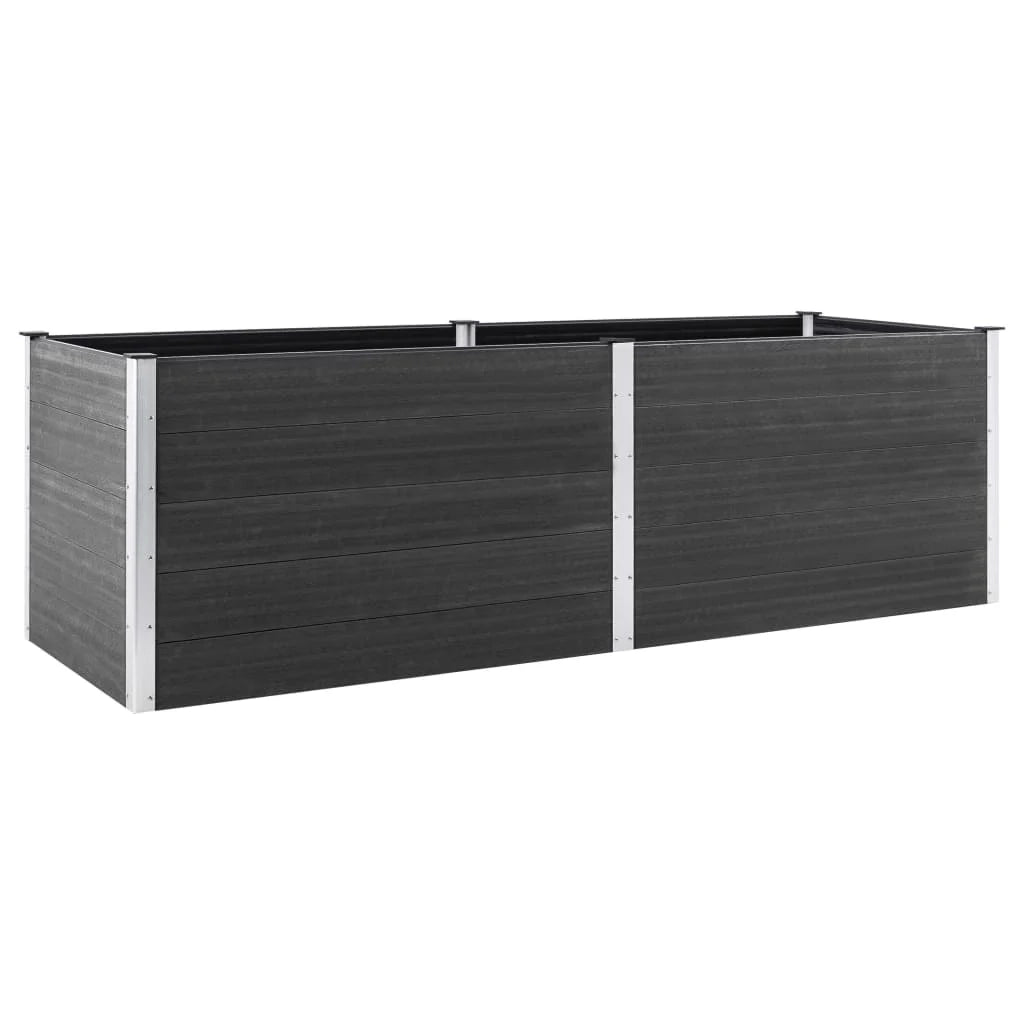 Vassoio per fioriera aiuola rialzata piante fiori terrazza giardino giardino 200 x 50 x 91 cm WPC grigio 02_0039402