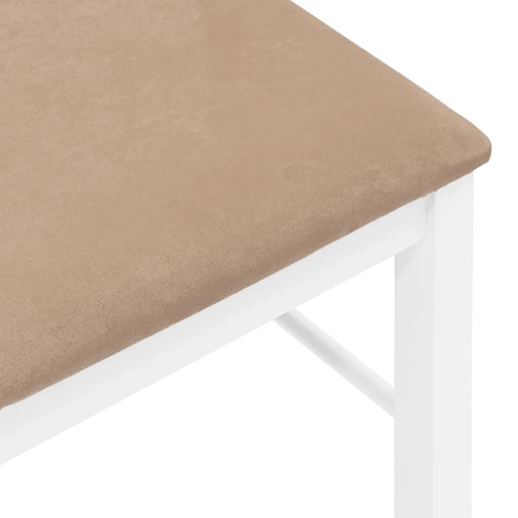 vidaXL Sedie da Pranzo con Cuscini 2 pz Bianco Legno Massello di Hevea