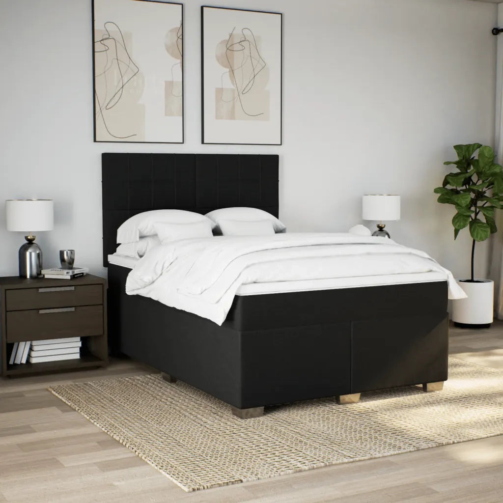 Giroletto a Molle con Materasso Nero 160x200 cm in Tessuto 3290541