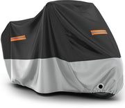 Motorhoes Bicicletta Acquaparato e Stoffa Impermeabile Protezione UV con Fessura per Catena Impermeabile Tessuto Oxford XXL Nero Argento 245cmx105cmx125cm