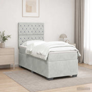 Letto box spring con materasso Grigio Chiaro 90 x 200 cm 3453560