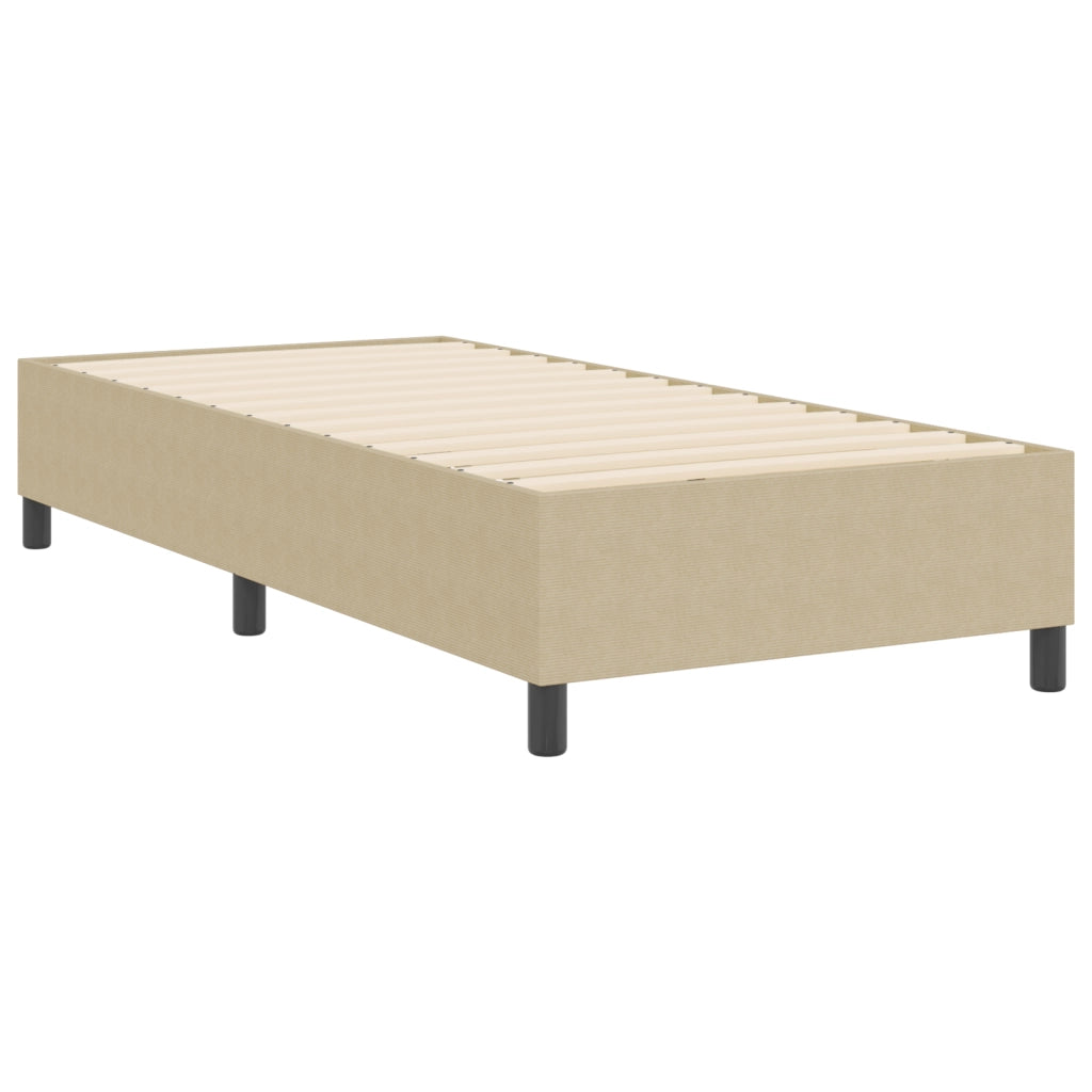 Letto Box Spring Verde Chiaro Grigio 80x200 cm Tessuto in Velluto Corduroy