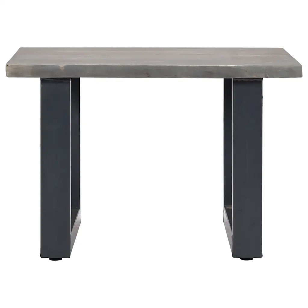 Tavolino da CaffÃ¨ con Bordi Vivi Grigio 60x60x40 cm Acacia