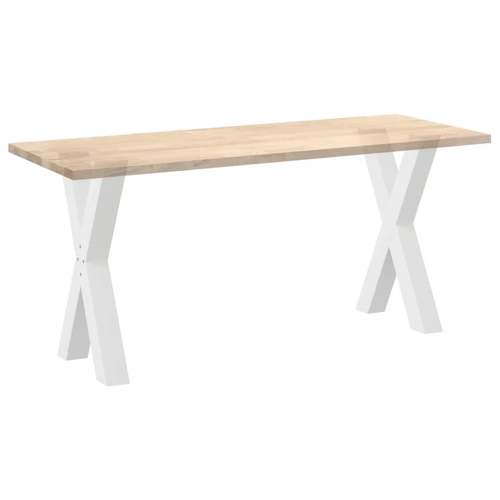 Gambe per tavolo da pranzo a forma di X 2 pz bianche 60x(72-73) cm in acciaio