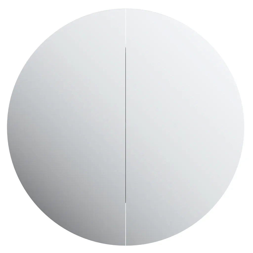 Armadio da Bagno con Specchio Rotondo e LED Bianco 40x40x17,5cm 345579