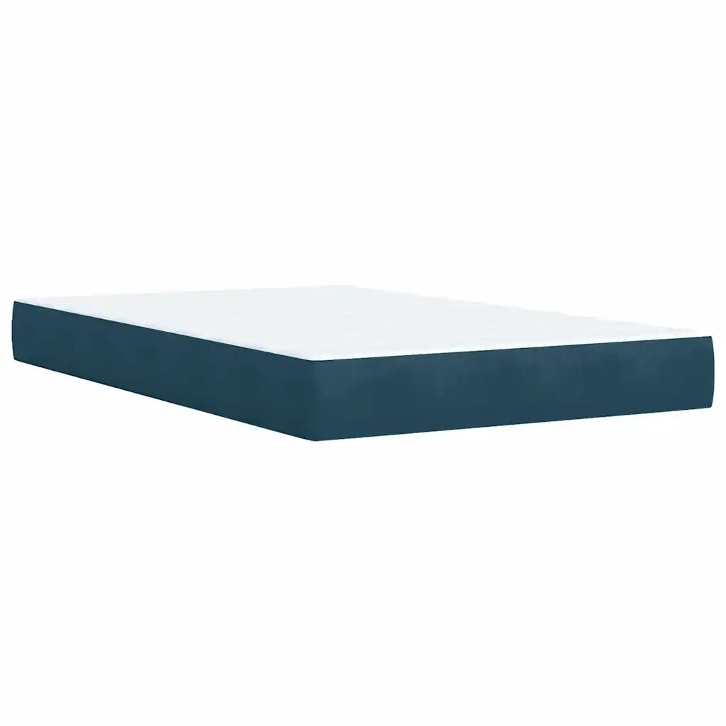 Giroletto a Molle con Materasso Blu Scuro 120x200 cm in Velluto 3285279