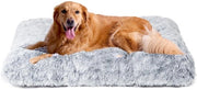 Letto Fluff per Cani Grandi XL, Cuscino per Cani Lavabile, Matto per Cani con Piuma Lunga Antiscivolo, Grigio, 112x85cm