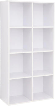 VASAGLE Libreria a 8 Cubi, Scaffale Espositore per Decorazioni, Souvenir, Piante, per Studio, Ufficio, Soggiorno, 30 x 65,5 x 129,5 cm, Bianco LBC24WT