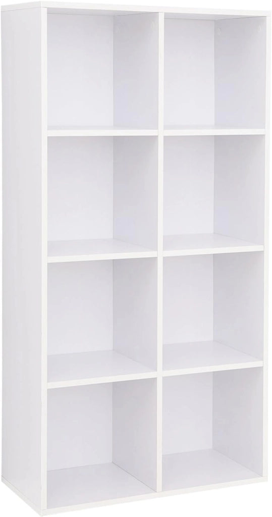VASAGLE Libreria a 8 Cubi, Scaffale Espositore per Decorazioni, Souvenir, Piante, per Studio, Ufficio, Soggiorno, 30 x 65,5 x 129,5 cm, Bianco LBC24WT