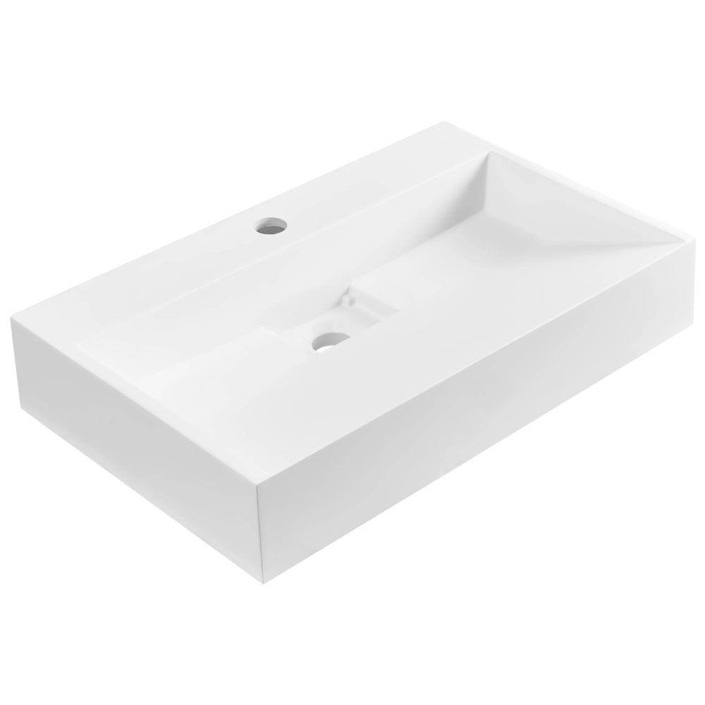 Lavabo bagno classico rettangolare in ceramica finitura lucida 60 x 38 cm Bianco Lavello da bagno rettangolare