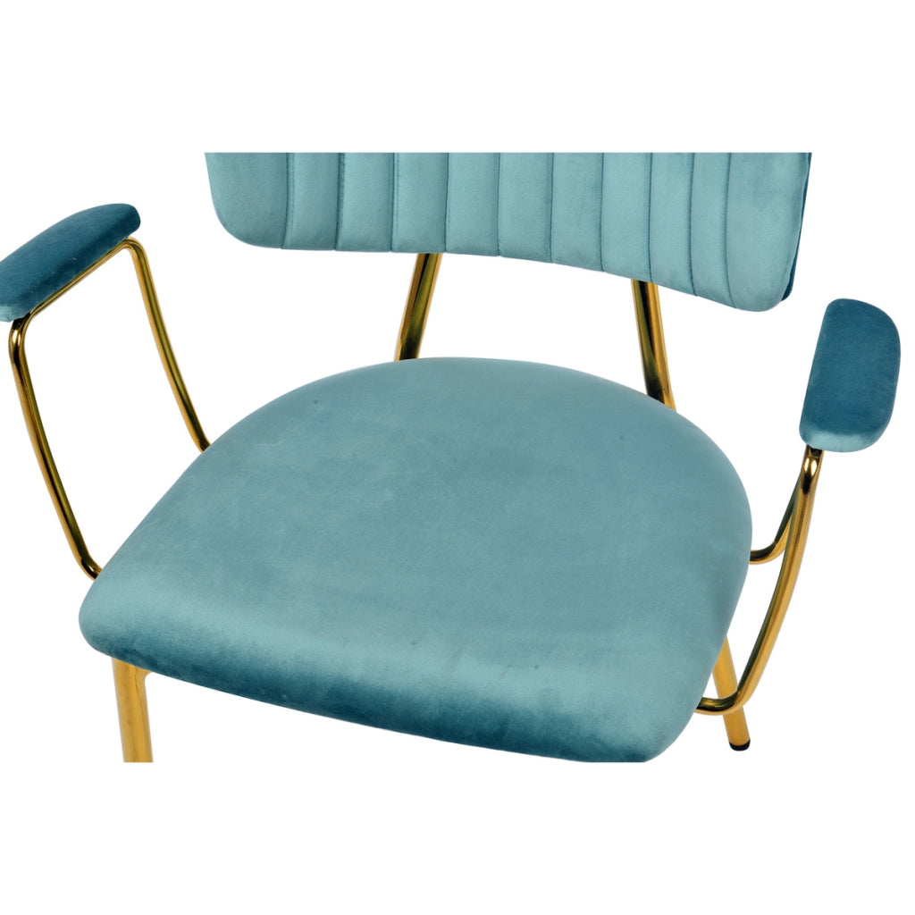 Set di 2 sedie Giselle 200 in velluto menta e oro